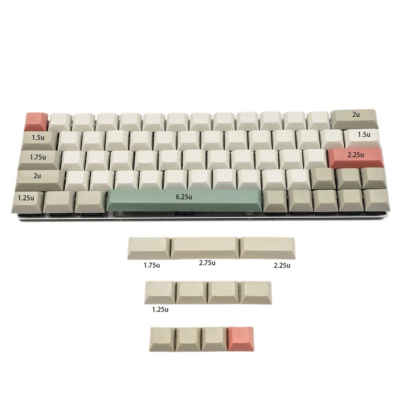YMDK DSA Profile 9009 Blank 61 64 68 ANSI Keycap Thick PBT Keycap Set for MX Mechanical Keyboard GH60 XD64 GK64 Tada68 (61 64 68 Blank No Legend)(Only Keycap) - Image 1